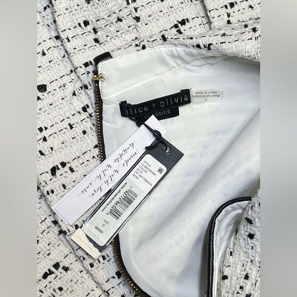 Alice + Olivia Ellis Tweed Pleated Minidress size 0 - Picture 12 of 12